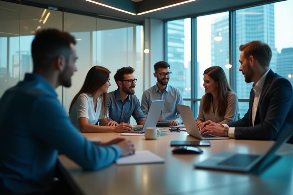 Etihad Mobile Solutions team collaborating in a modern office environment